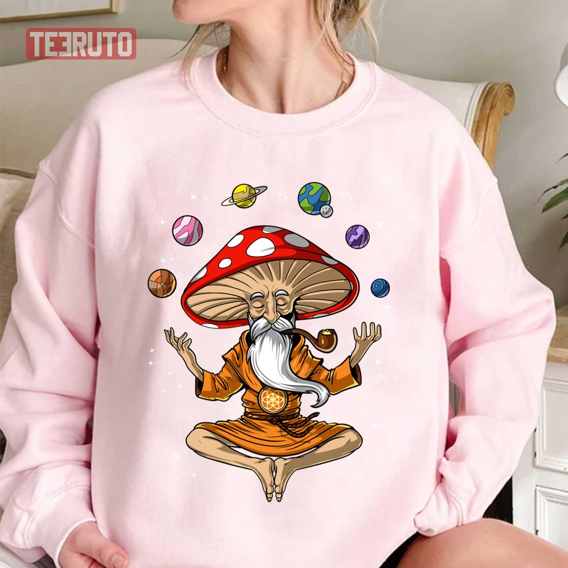 Magic Mushroom Buddha Fantasy Art Unisex Sweatshirt