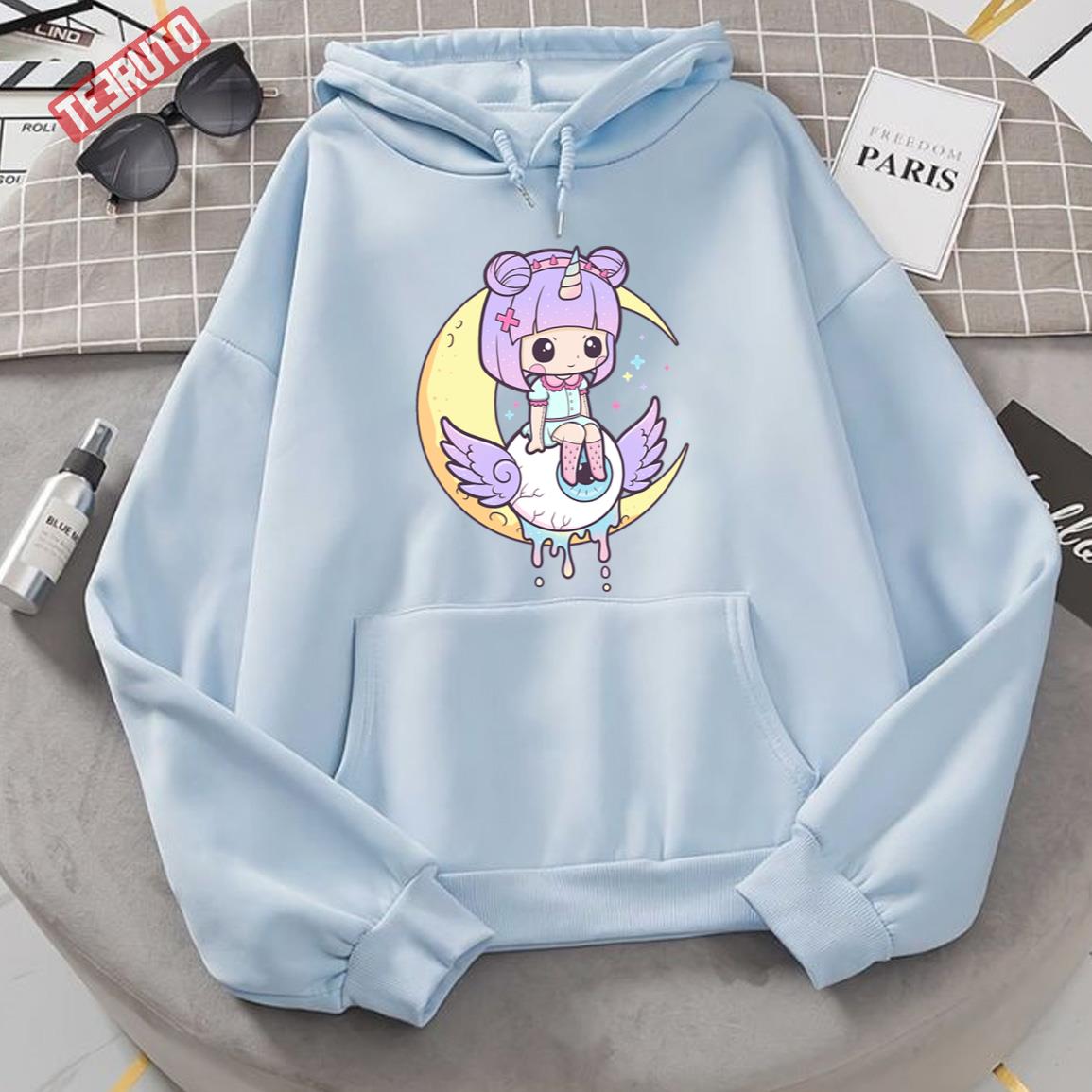 Menhera Girl Kawaii Pastel Goth Cute Creepy Occult Unisex Hoodie - Teeruto