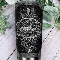 Metal Style Deer Hunting Stainless Steel Cup Tumbler