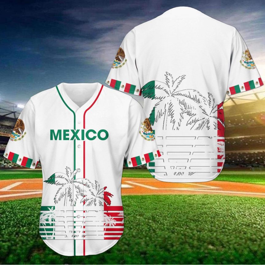 Mexico White Personalized 3d Baseball Jersey Teeruto