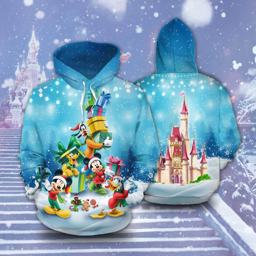 Mickey And Friends Christmas Art 3D Printed Hoodie