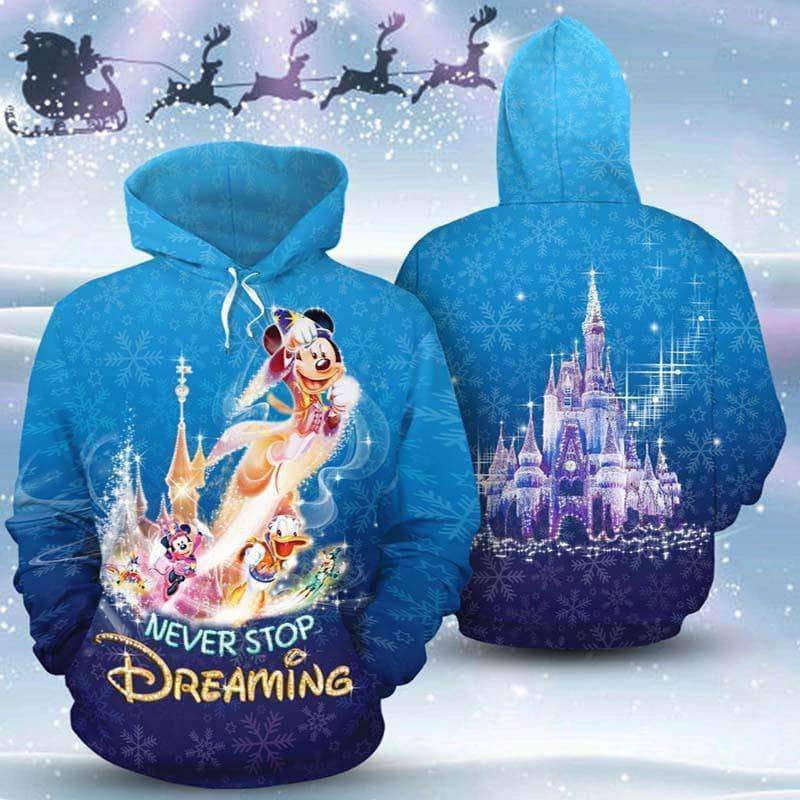 Mickey And Friends Never Stop Dreaming 3D Printed Hoodie