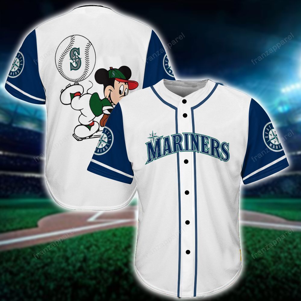 Seattle Mariners Black N White 3D Baseball Jersey Shirt - Bring