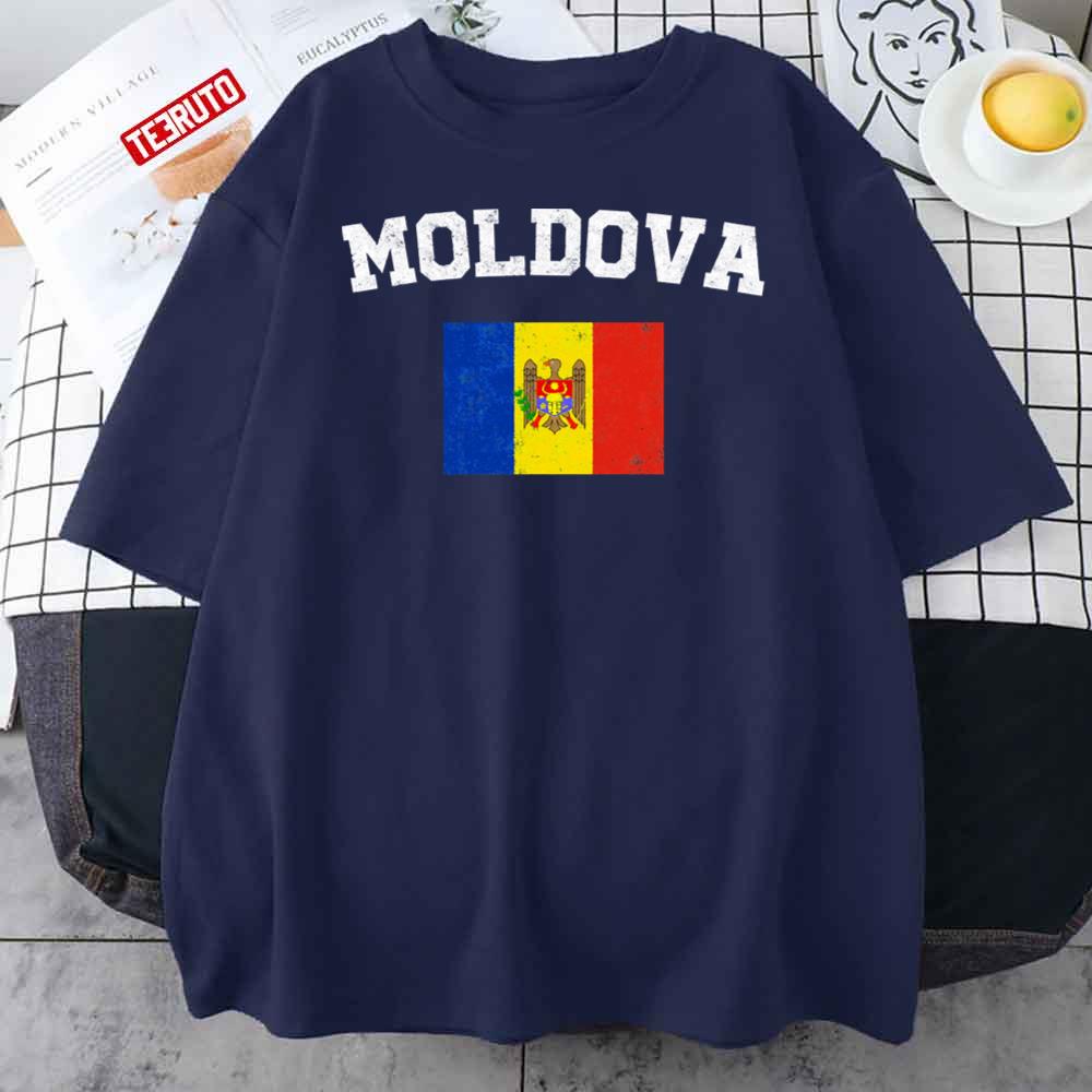 Moldovan Flag Shirt Vintage Moldova Unisex T-Shirt