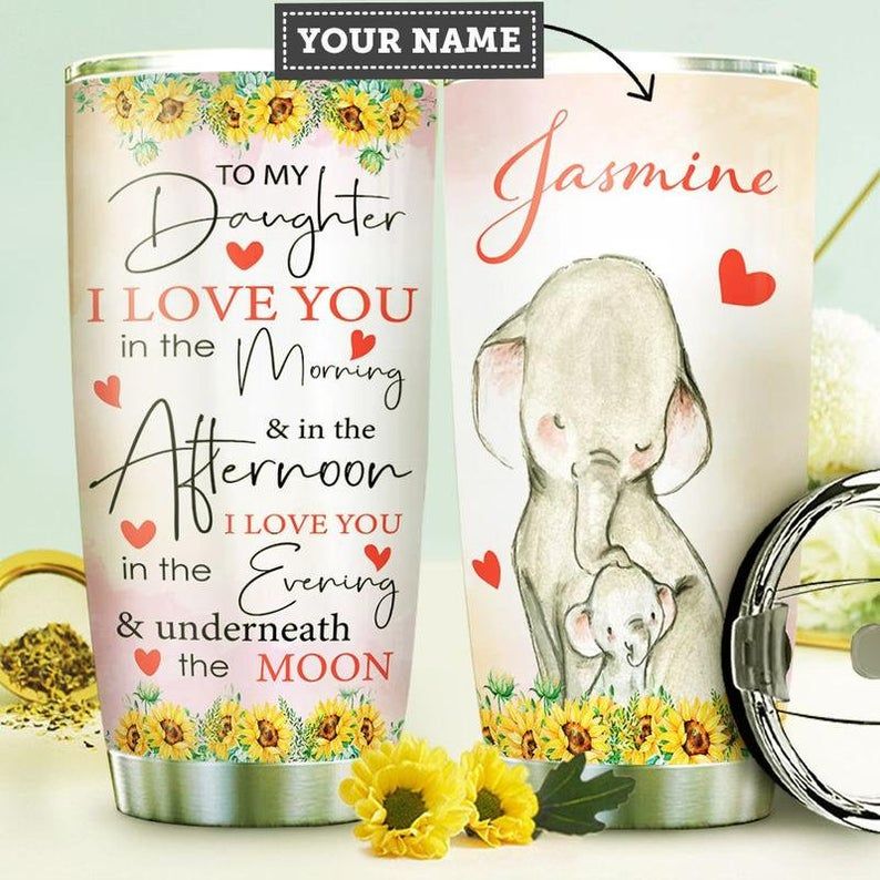 Mom To Daughter Elephant Personalized 10 Tumbler