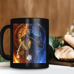 Mortal Kombat 2021 Scorpion, Sub Zero Mug Fatality Intergalactic Tournament Ancient Martial Arts Premium Sublime Ceramic Coffee Mug Black