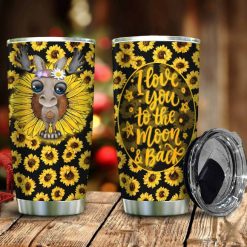 Mosse I Love You To The Moon Black Sunflower Tumbler