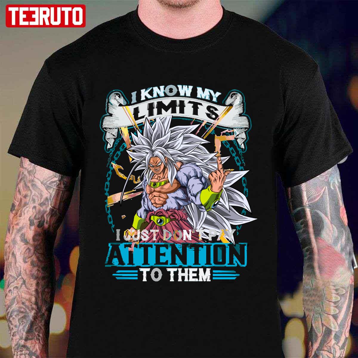 No Limits Gym Dragon Ball Manga Broly Saiyan Warrior Unisex T-Shirt