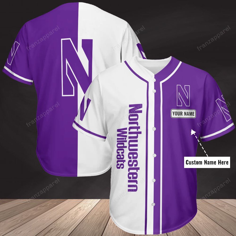 Northwestern Wildcats Personalized Baseball Jersey 350