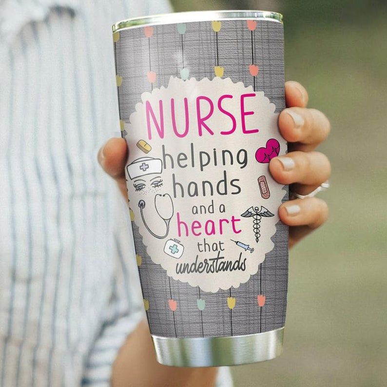 Nurse Helping Hands And A Heart Personalized Tumbler