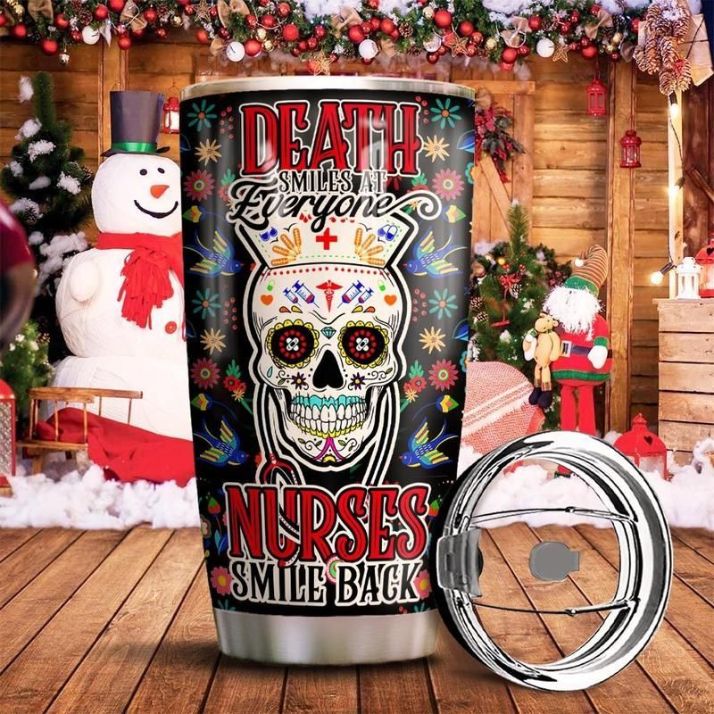 Nurse Skull Stainless Steel Cup Tumbler