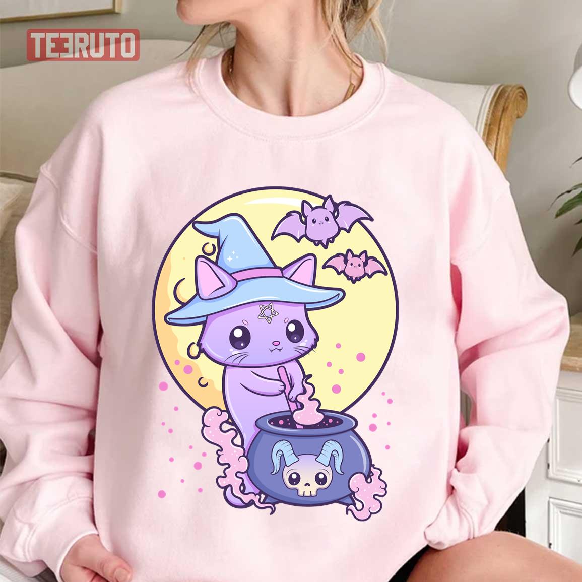 Occult Witch Cat Kawaii Pastel Goth Cute Creepy Unisex Sweatshirt