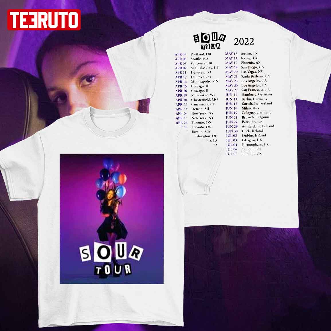 Olivia Rodrigo Sour Tour 2022 Unisex T-Shirt
