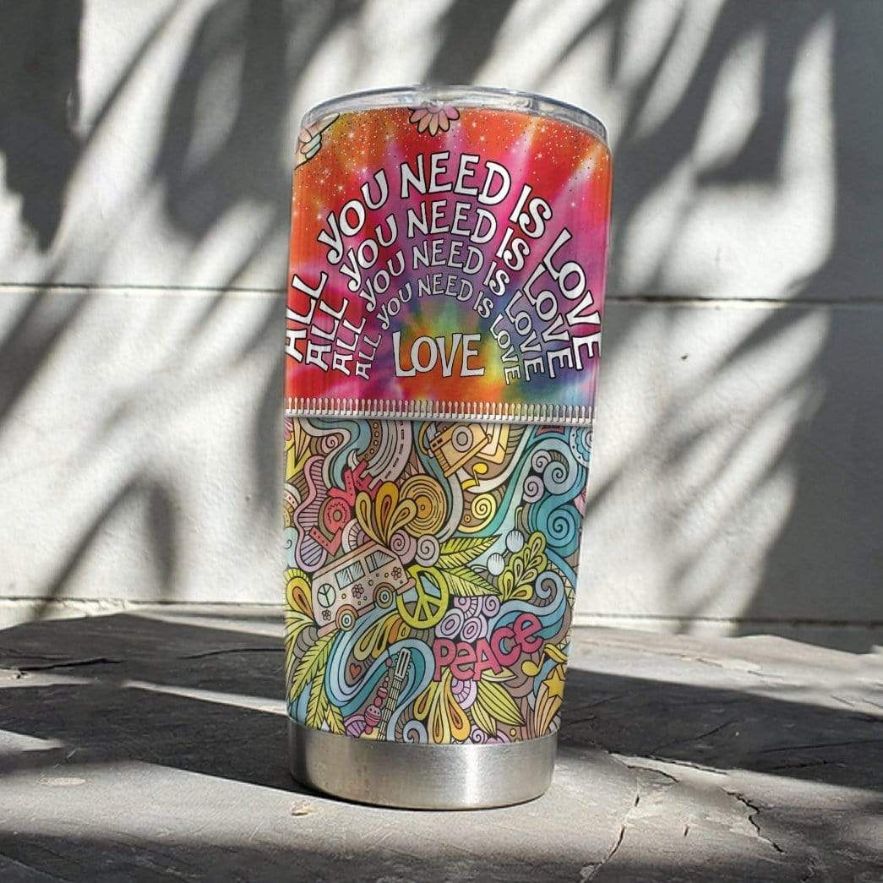 Peace Love Hippie Van Stainless Steel Cup Tumbler