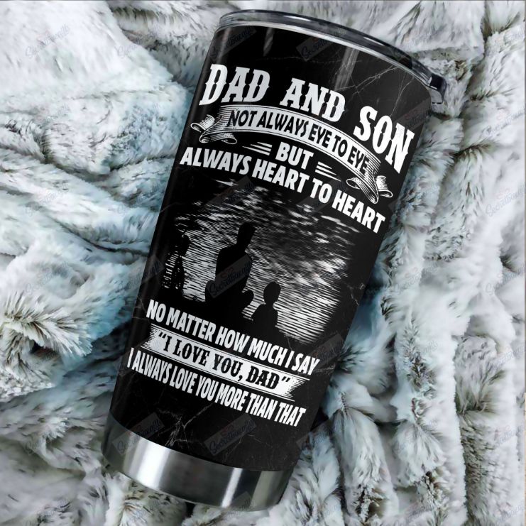 Personalized Dad And Son Not Always Eye To Eye Tumbler