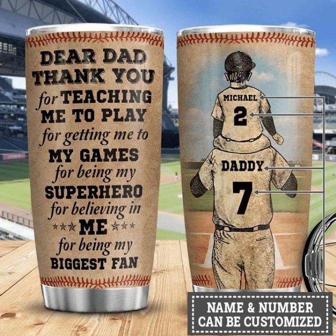 Personalized Father And Son Baseball Partner Tumbler