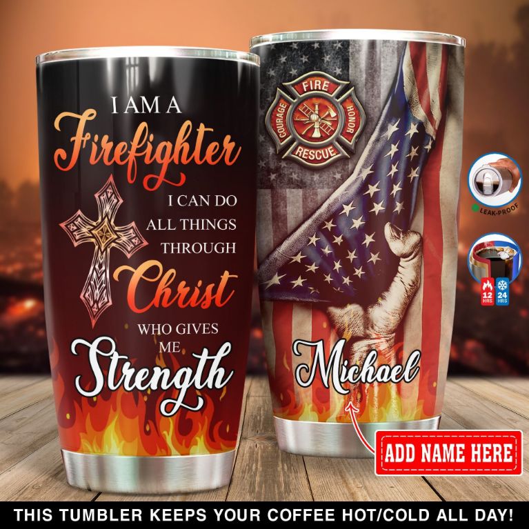 Personalized Firefighter 45 Gift For Lover Day Travel Tumbler