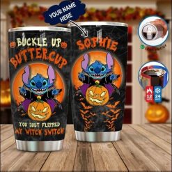 Personalized Halloween Stitch Buckle Up Buttercup Tumbler