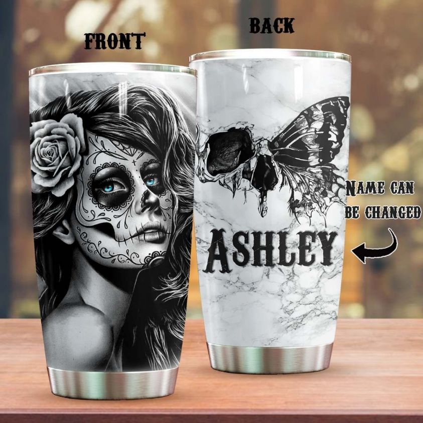 Personalized Mysterious Skull Girl Gift For Lover Day Travel Tumbler