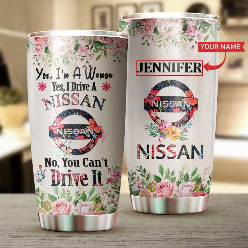 Personalized Nissan Woman Flower Gift For Lover Day Travel Tumbler