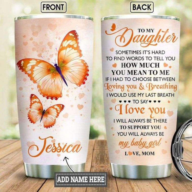 Personalized Butterfly Daughter To Mom Tumbler - Teeruto