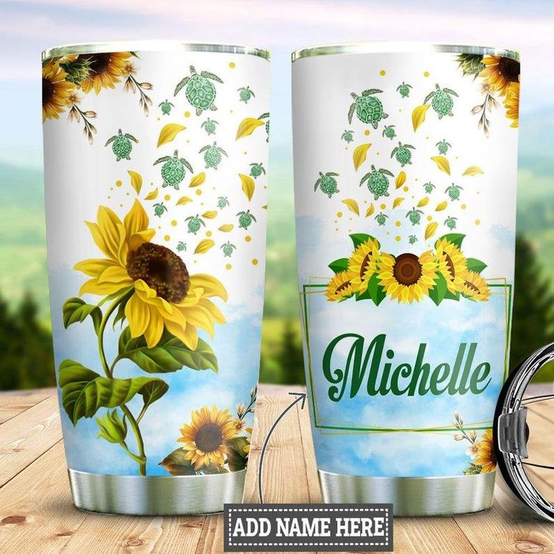 Sunflower Tumbler Personalized, Sunflower Cup With Name, Tumbler