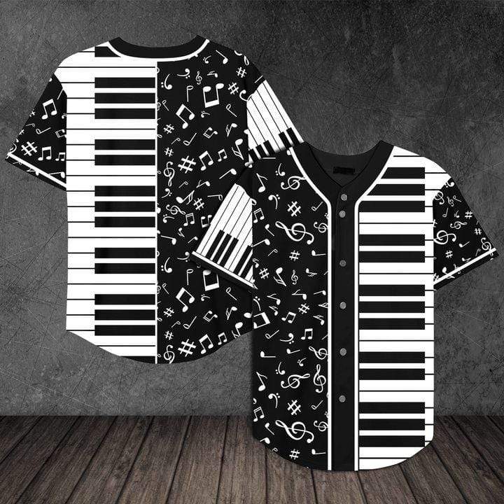 Piano Musical Note Personalized 3d Baseball Jersey kv