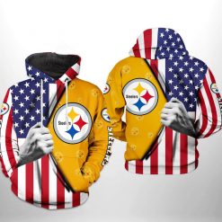 Pittsburgh Steelers NFL US Flag Team 3D Printed Hoodie