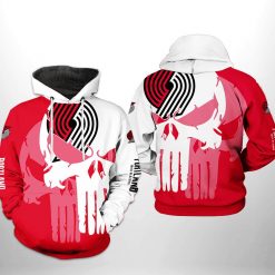 Portland Trailblazers NBA Team Skull 3D Printed Hoodie