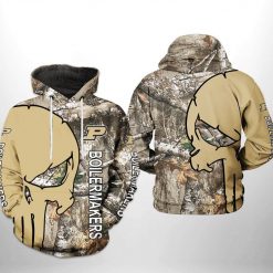 Purdue Boilermakers NCAA Camo Veteran Hunting 3D Printed Hoodie