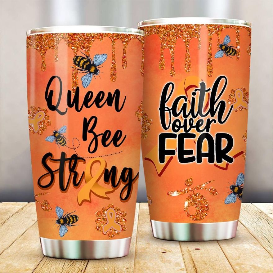 Queen Bee Strong Leukemia Awareness Stainless Steel Cup Tumbler
