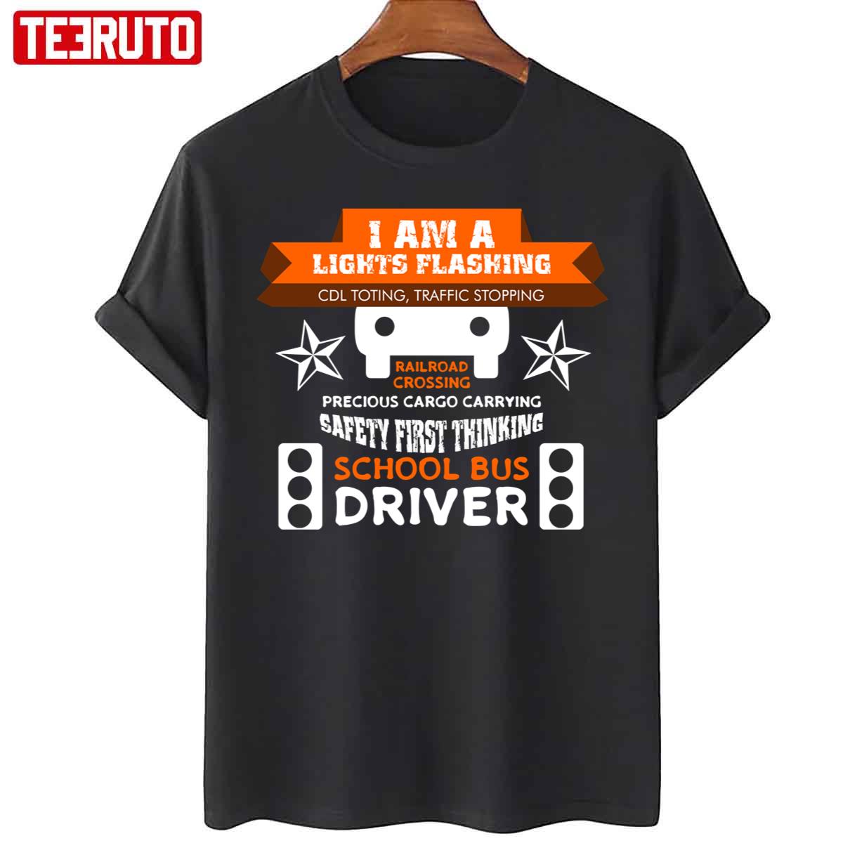Railroad Crossing Safety First School Bus Drivers Unisex T-Shirt