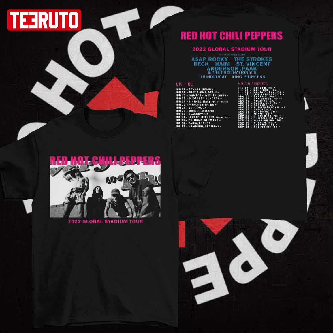 Red Hot Chili Peppers 2022 Global Stadium Tour Unisex T-Shirt - Teeruto