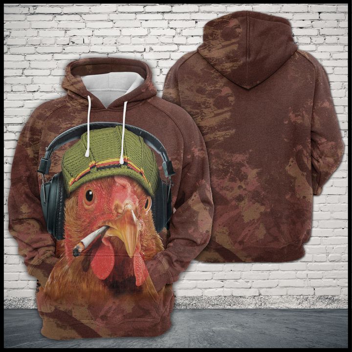 Rooster Cool 3D Printed Hoodie