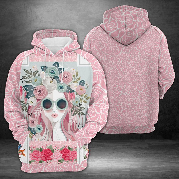 Rose Girl 3D Printed Hoodie
