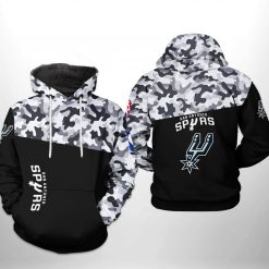 San Antonio Spurs NBA Camo Veteran Team 3D Printed Hoodie