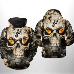 San Antonio Spurs NBA Skull 3D Printed Hoodie