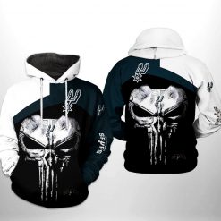 San Antonio Spurs NBA Skull Punisher Team 3D Printed Hoodie