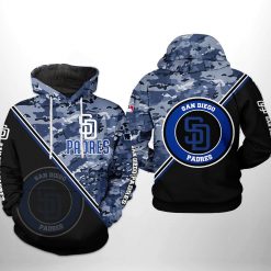 San Diego Padres MLB Camo Team 3D Printed Hoodie
