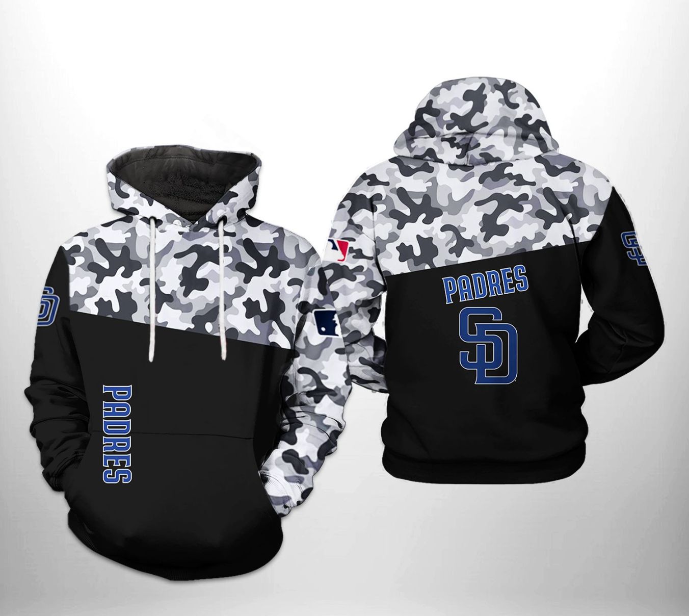 MLB San Diego Padres Camo 3D Hoodie Printed Zip Hoodie, San Diego