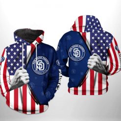San Diego Padres MLB US Flag 3D Printed Hoodie