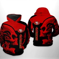 San Francisco 49ers NFL Skull 3D Printed Hoodie