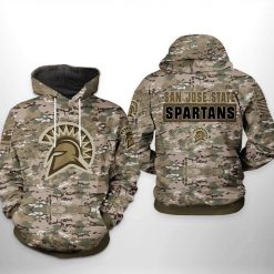 San Jose State Spartans NCAA Camo Veteran 3D Printed Hoodie
