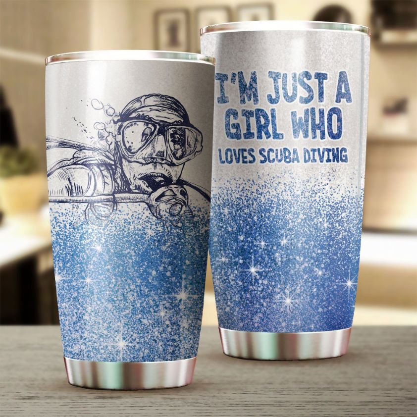 Scuba Diving Girl Stainless Steel Cup Tumbler