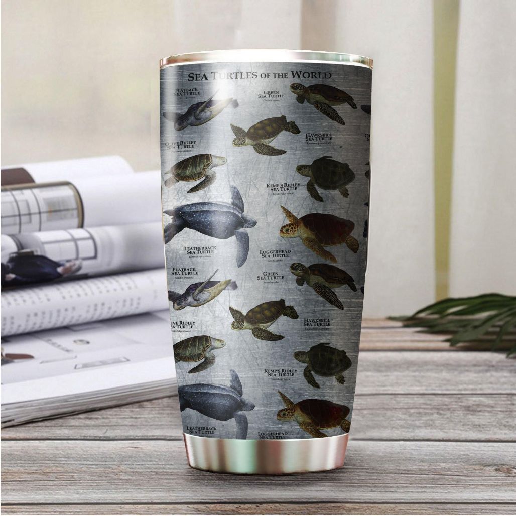 Sea Turtles Of The World Stainless Steel Cup Tumbler