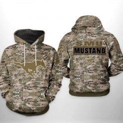 SMU Mustangs NCAA Camo Veteran 3D Printed Hoodie
