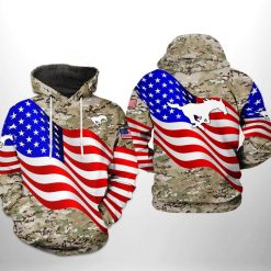SMU Mustangs NCAA US Flag Camo Veteran 3D Printed Hoodie
