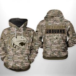 South Alabama Jaguars NCAA Camo Veteran 3D Printed Hoodie