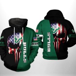 South Florida Bulls NCAA US Flag Skull 3D Printed Hoodie