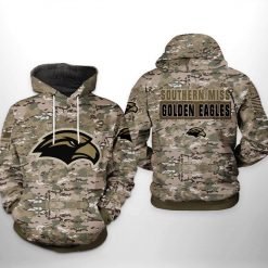 Southern Miss Golden Eagles NCAA Camo Veteran 3D Printed Hoodie